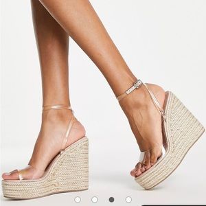 ASOS Tasha Clear Espadrille Wedge Size 7 New